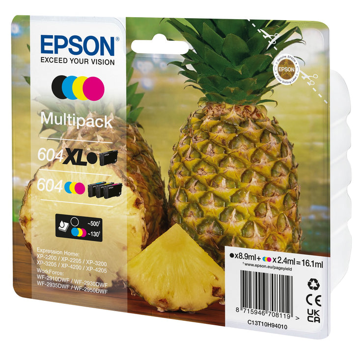 EAN 8715946708126 - Epson 604XL cartucho de tinta 4 pieza(s) Original Alto rendimiento (XL) Negro, Cian, Magenta, Amarillo imagen 1