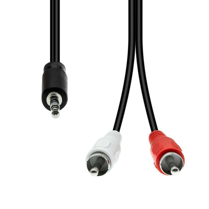 3-Pin To 2 X Rca Cable M-M  Black 0.5m