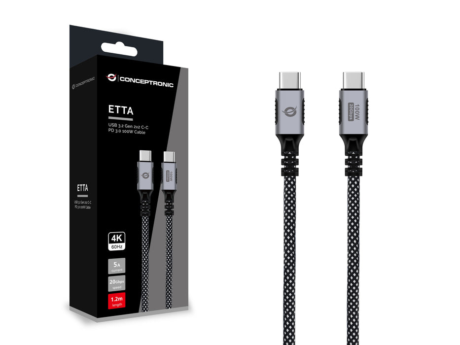 EAN 4015867241417 - Conceptronic ETTA07B12 cable USB USB 3.2 Gen 2x2 1,2 m USB C Negro imagen 3