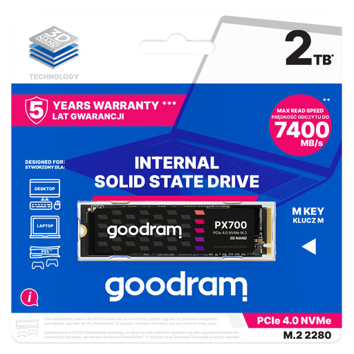 EAN 5908267965054 - Goodram PX700 SSD SSDPR-PX700-02T-80 unidad de estado sólido 2 TB M.2 PCI Express 4.0 NVMe 3D NAND imagen 2