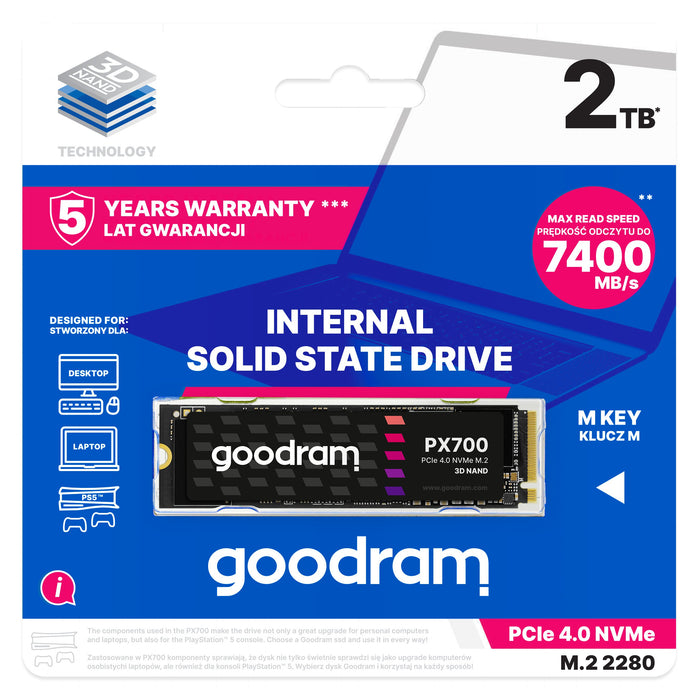 EAN 5908267965054 - Goodram PX700 SSD SSDPR-PX700-02T-80 unidad de estado sólido 2 TB M.2 PCI Express 4.0 NVMe 3D NAND imagen 2