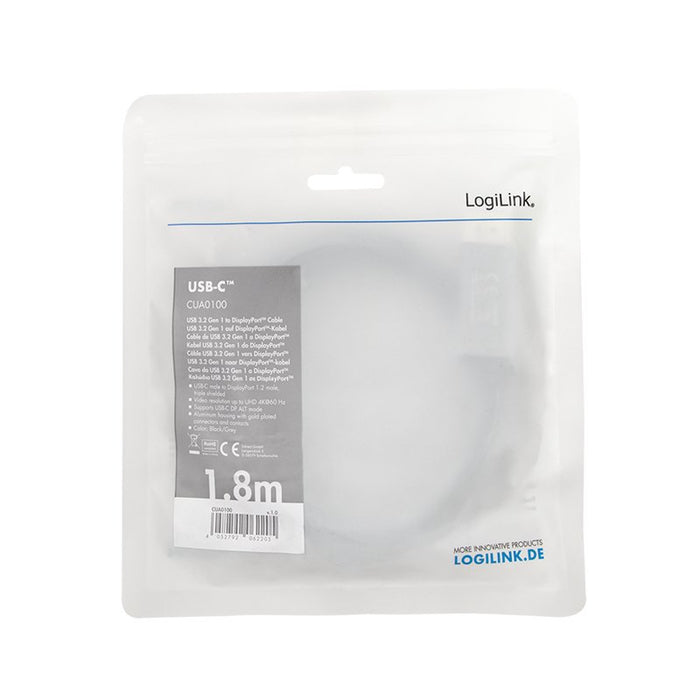 EAN 4052792062205 - LogiLink CUA0100 cambiador de género para cable DisplayPort USB 3.2 Gen1 Type-C Negro, Gris imagen 3