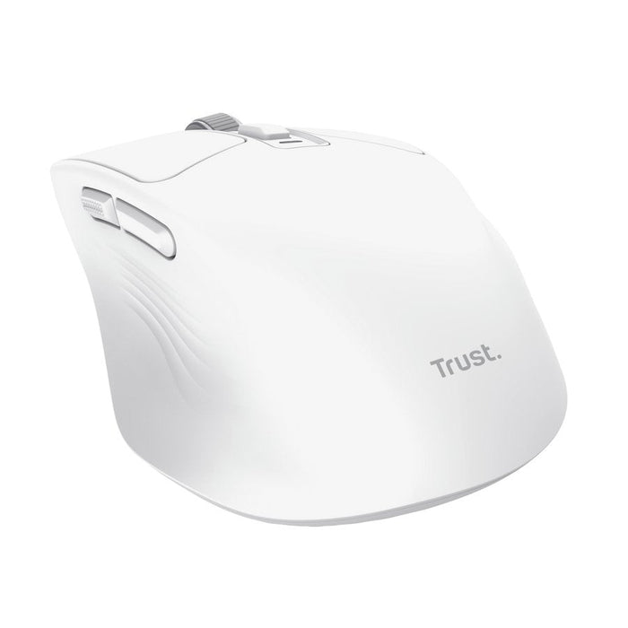 Mouse Trust Wireless Niven Bt/2.4ghz 7 Botones 800-3200dpi Recargable Color Blanco.