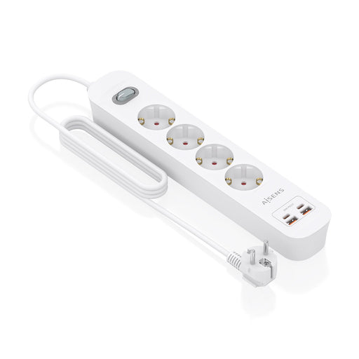EAN 8435739904442 - AISENS ASPS-2A2C12-W base múltiple 1,4 m 4 salidas AC Interior imagen 2