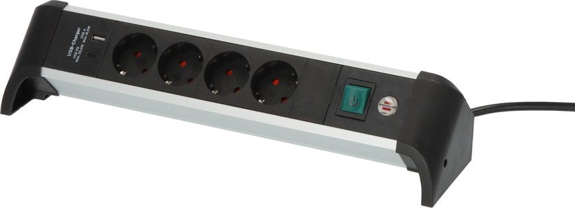 EAN 4007123677566 - Brennenstuhl 1391040420 base múltiple 1,8 m 4 salidas AC Interior Negro, Plata imagen 2
