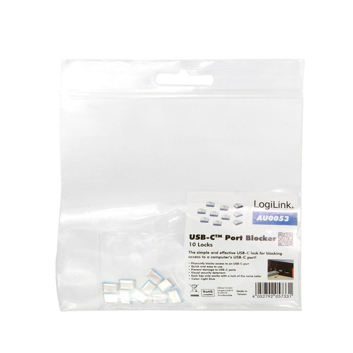 EAN 4052792057331 - LogiLink AU0053 bloqueador de puerto USB Tipo C Azul 10 pieza(s) imagen 5