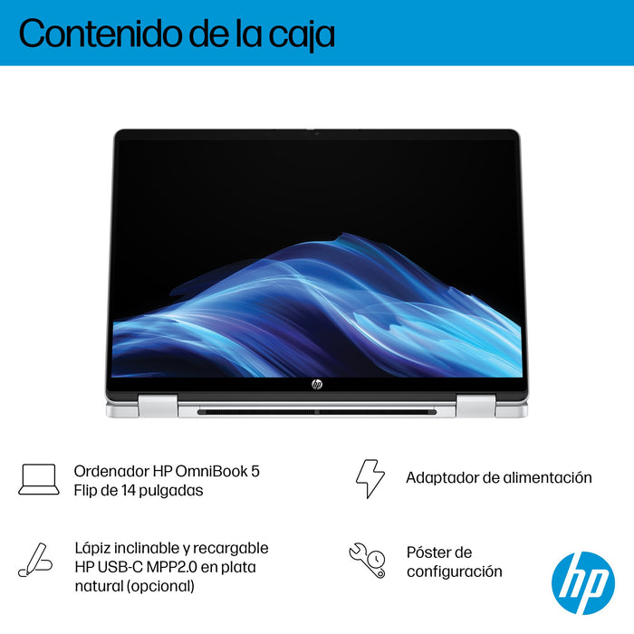 EAN 0199896062503 - HP OmniBook 5 Flip 2-in-1 Laptop 14-fp0057ns Intel Core 7 150U 35,6 cm (14") Pantalla táctil 2K 16 GB LPD imagen 5