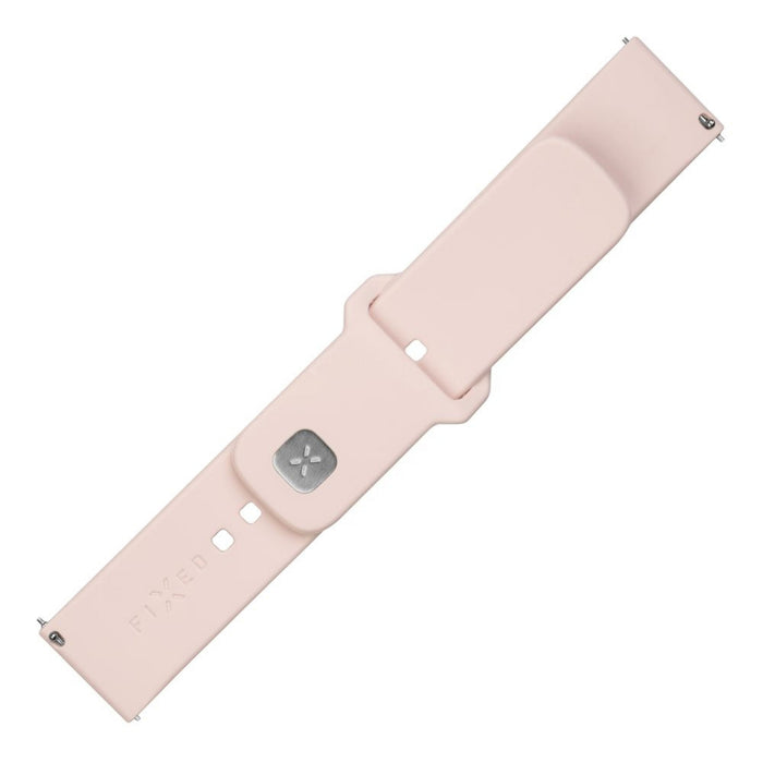 Fixed Silicone Sporty Strap Set With Quick Release 20mm For Smartwatch, Pink