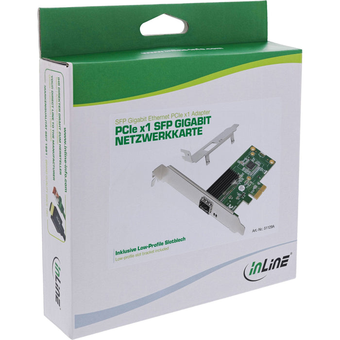 Inline® Gigabit Network Card, 1x Sfp, Pcie X1, Incl. Low Profile Slot Bracket