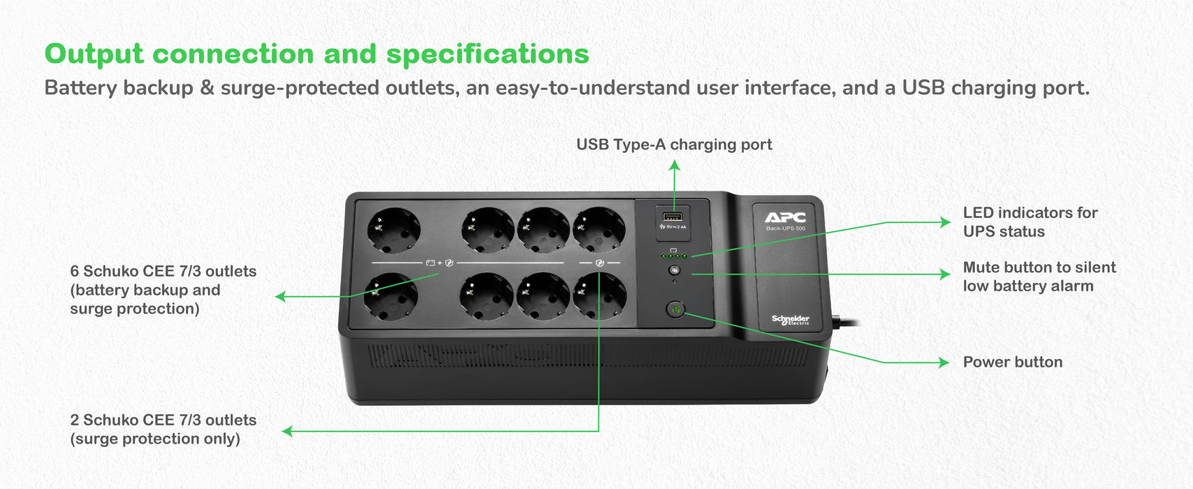EAN 0731304738237 - APC BE500G2-GR sistema de alimentación ininterrumpida (UPS) En espera (Fuera de línea) o Standby (Offline imagen 4