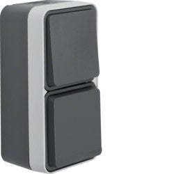 Berker 47803515 Fr-Kombination Wechselschalter Steckdose Schuko Ap W.1 Grau