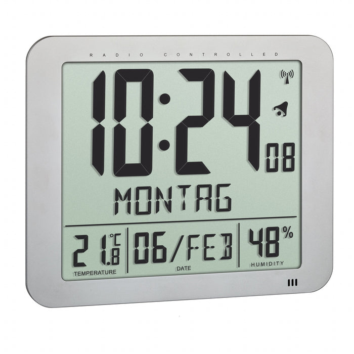 Reloj Radio Digital De Pared, 25 X 3 X 21 Cm