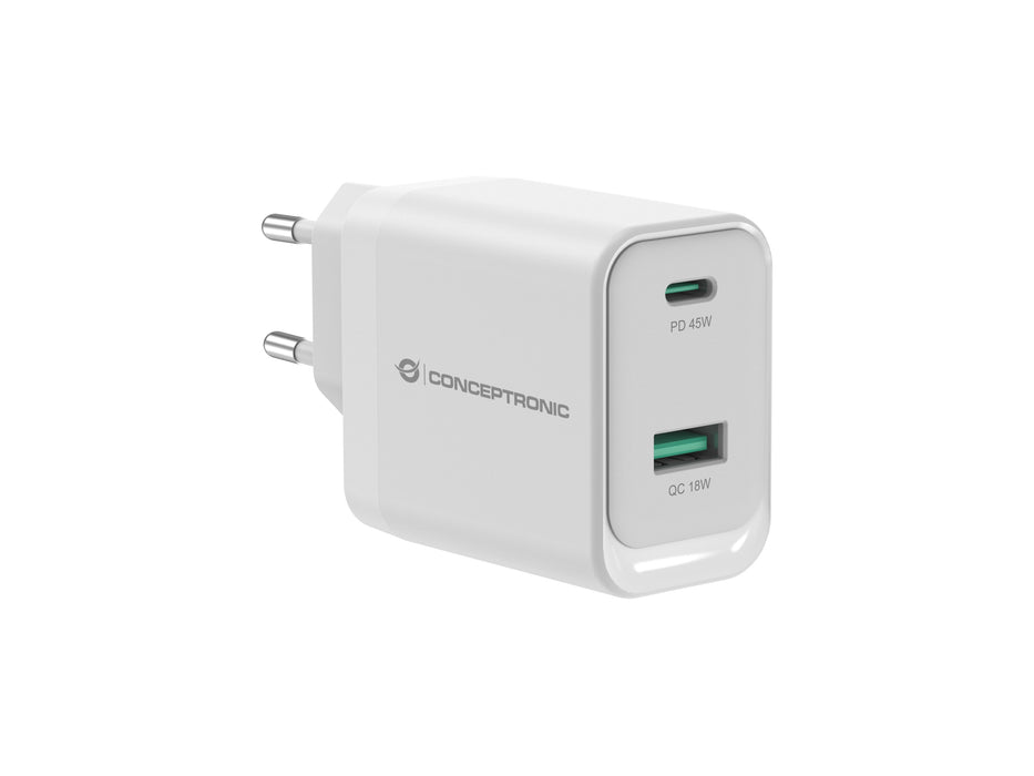 EAN 4015867240717 - Conceptronic ALTHEA20W45 cargador de dispositivo móvil Universal Blanco Corriente alterna Carga rápida In imagen 1