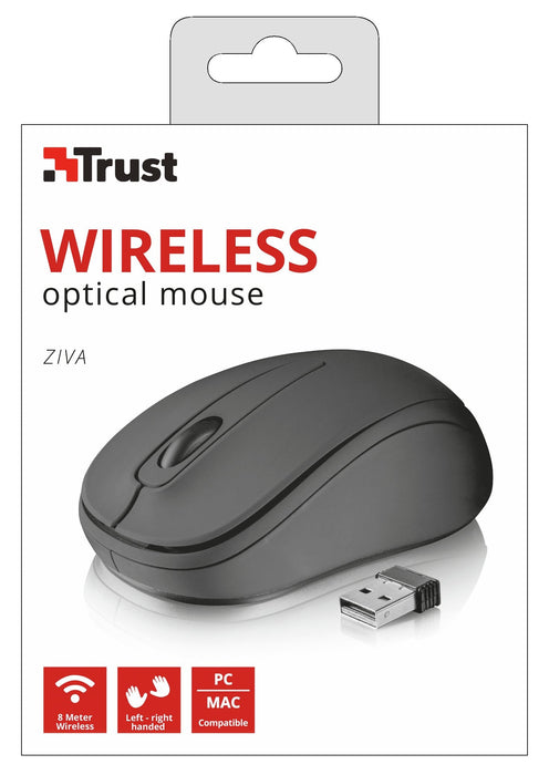 Trust Raton Inalambrico Ziva Alcance 8m Ambidiestro Nano Usb