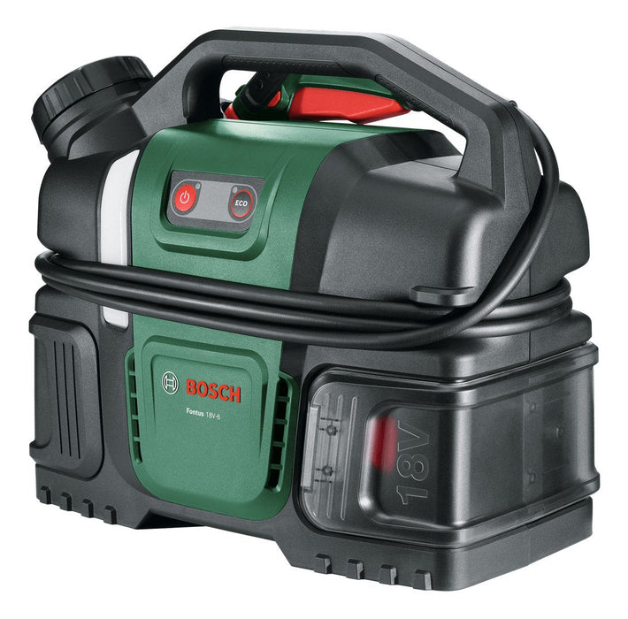Hidrolimpiadora  Bosch Móvil Para Bicicletas Fontus 18v-6 (Depósito De Agua De 6 L, 8 Niveles De Presión, Espacio Para Guardar La Manguera Y La Pistola, Sin Batería) 06008b6200