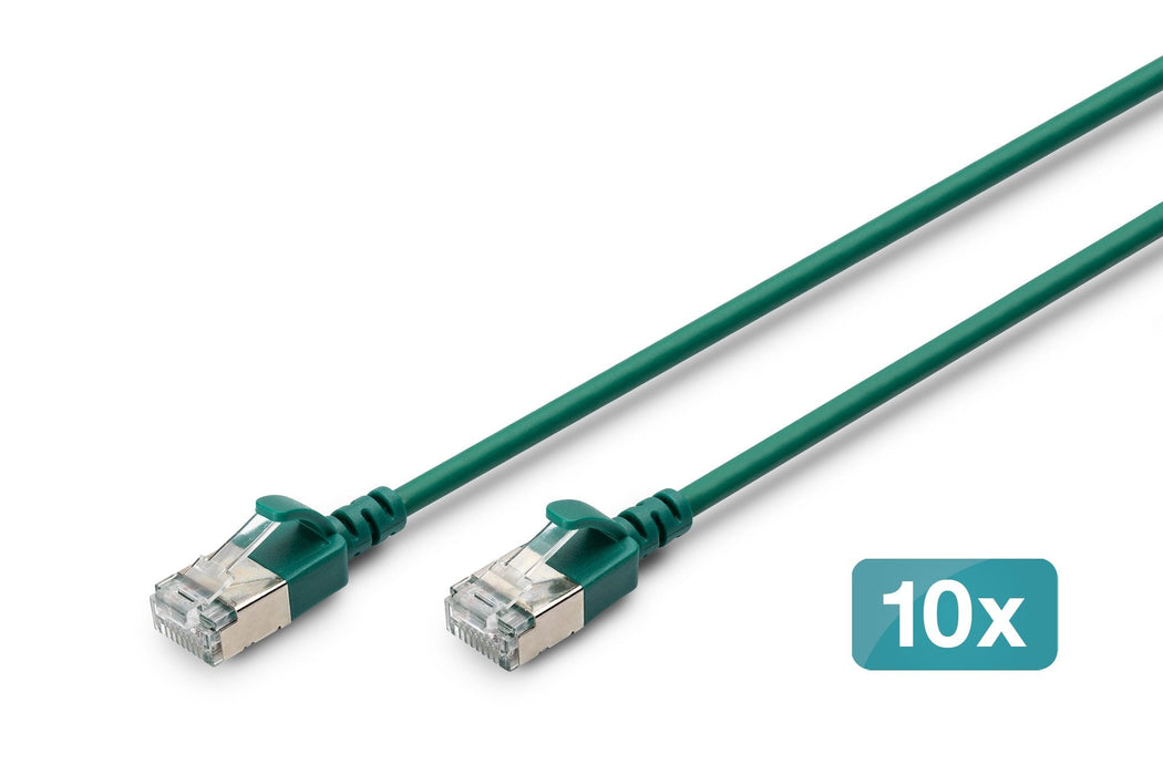 Digitus Cable De Red Cat 6a F/Ftp Slim 0,50m Verde 10 Unidades