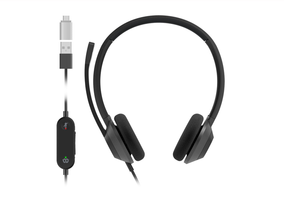 Hdset 322 Wired Dual Carbonbk Usb-C