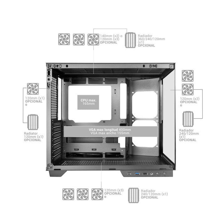 EAN 8435693112570 - Mars Gaming MCMIRAGE carcasa de ordenador Midi Tower Negro imagen 9