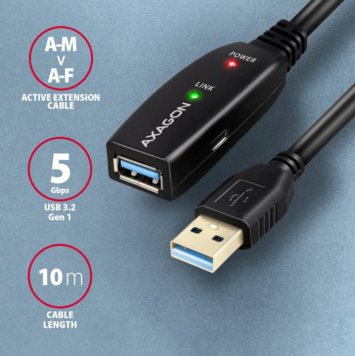 EAN 8595247907257 - Axagon N ADR-310 USB 3.2 Gen 1 A-M -> A-F aktivni prodluovaci repeater kabel cable USB USB 3.2 Gen 1 (3. imagen 3