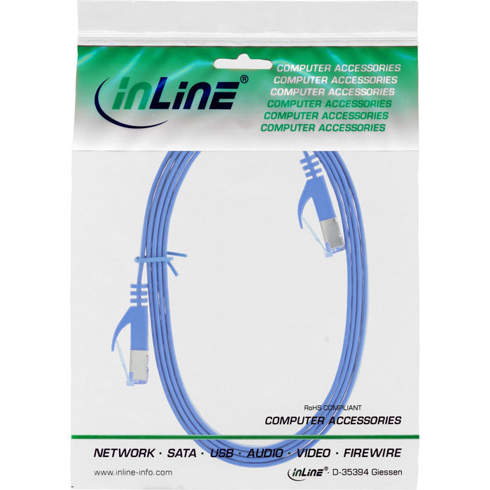 Cable De Red  Plano Inline, U/Ftp, Cat.6a, Azul, 1,5 M