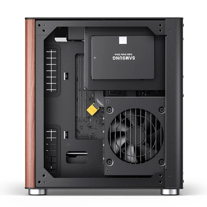 Jonsbo Tk-0 Pc Carcasa, Mini-Tower, Mini-Itx, Tempered Glass, Madera - Negro