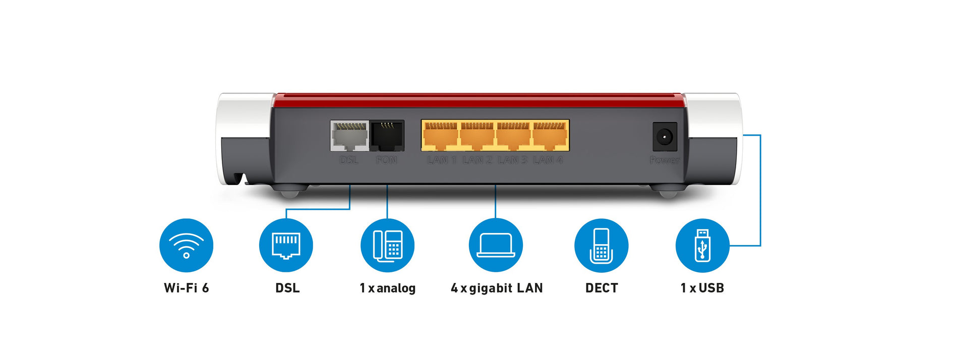 EAN 4023125029448 - Box FRITZ! 7530 AX router inalámbrico Gigabit Ethernet Doble banda (2,4 GHz / 5 GHz) Blanco imagen 4