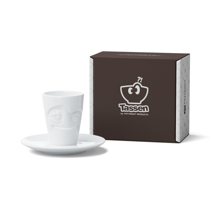Fiftyeight Espresso Mug Con Henkel 80ml - Verschmitzt Blanco