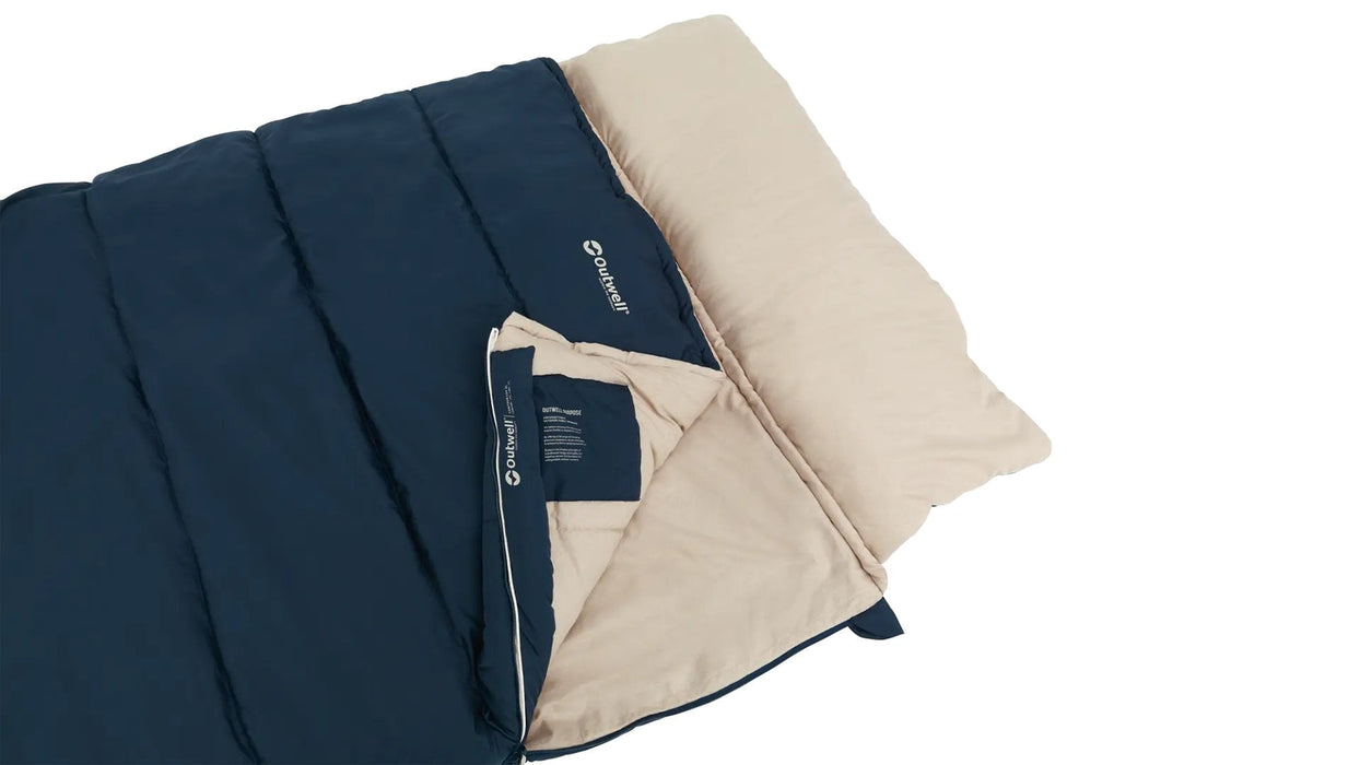 Saco De Dormir Outwell Contour Lux Xl, Cremallera Izquierda, Azul Oscuro.