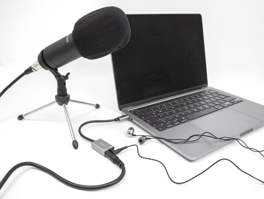 Delock Externe Usb Soundkarte Mit Type-C Stecker Auf 2 X 3.5mm Klinkenbuchse Plug & Play Audio Adapter