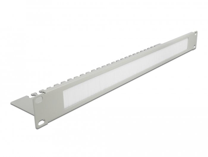 Delock Tira De Cepillo Para Administración De Cables De 19" Con Placa De Soporte De Cables 1u Gris