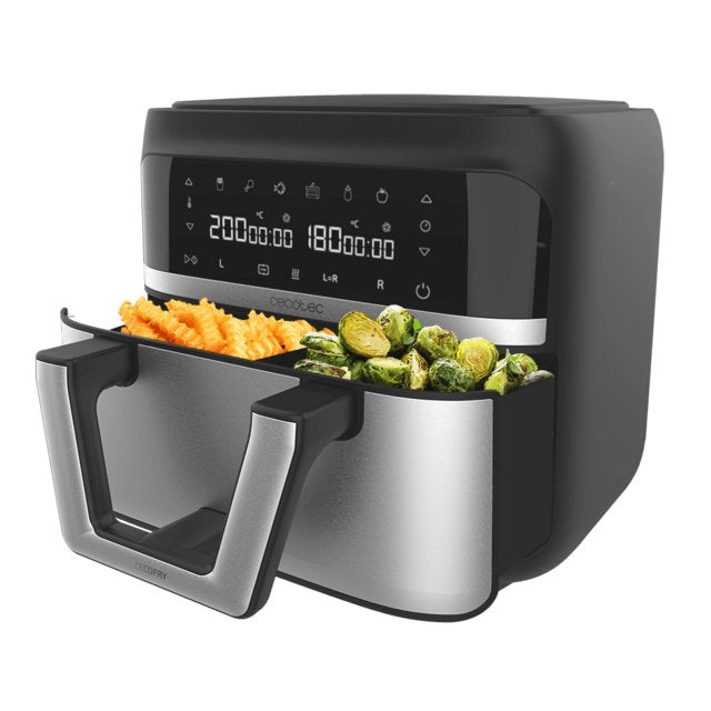EAN 8435771907081 - Cecotec Cecofry Dual 9000 Sencillo 9 L Independiente 2850 W Freidora de aire caliente Negro, Acero inoxid imagen 2