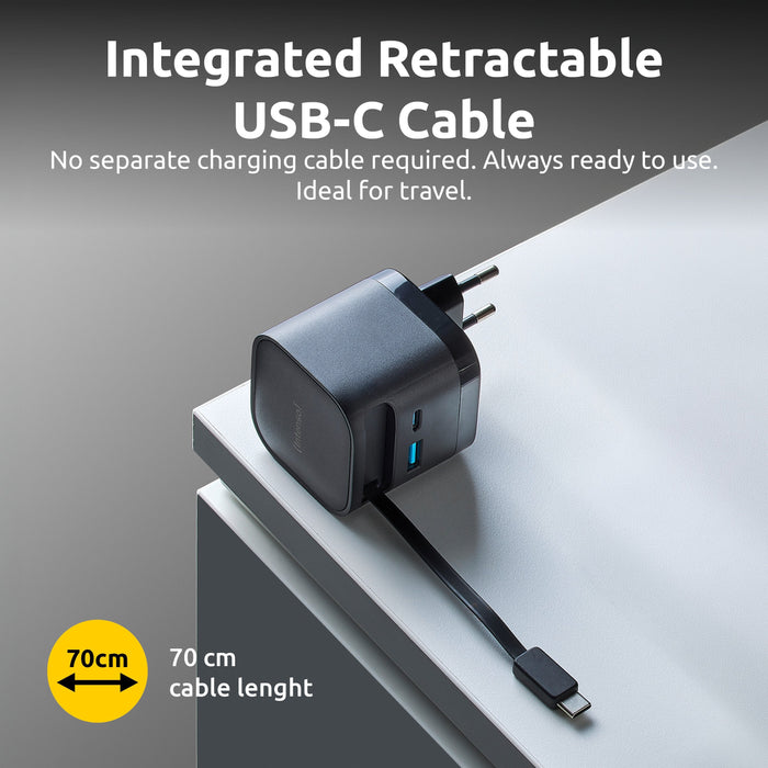 Intenso Compact Fam Charger 65w Usb-C Usb-A Negro