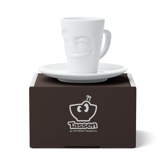 Fiftyeight Espresso Mug Con Henkel 80ml - Verschmitzt Blanco