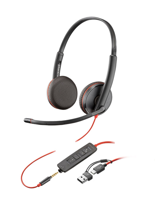 EAN 0197498433080 - HP Poly Blackwire 3225 Stereo USB-C Headset +3.5mm Plug +USB-C/A Adapter (Bulk) Alámbrico Diadema Oficina imagen 3