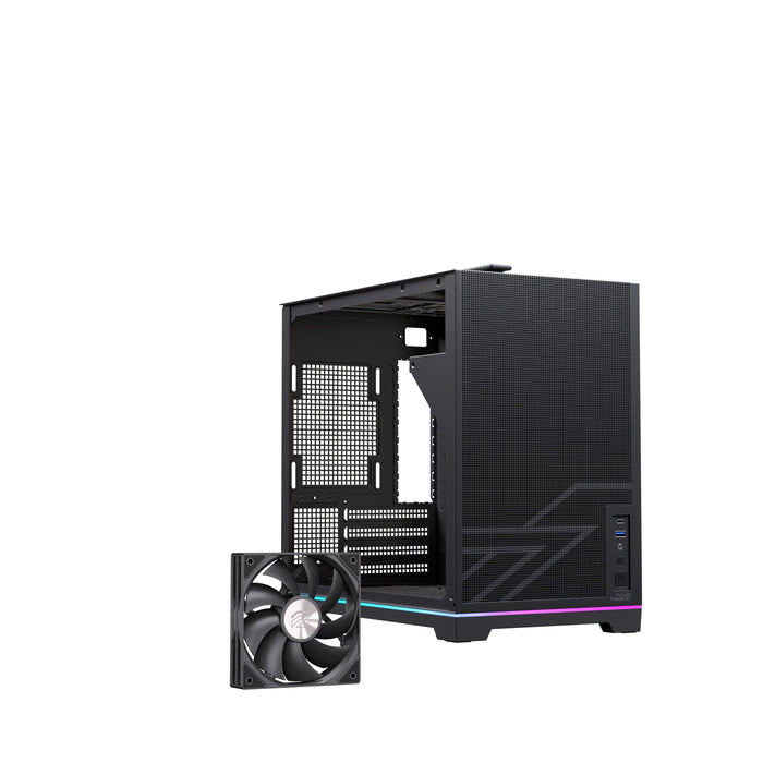 Caja Pc  Micro-Atx Semitorre Einarex Pm300 Core C-Templado Negra Excs-Pm-300c-B