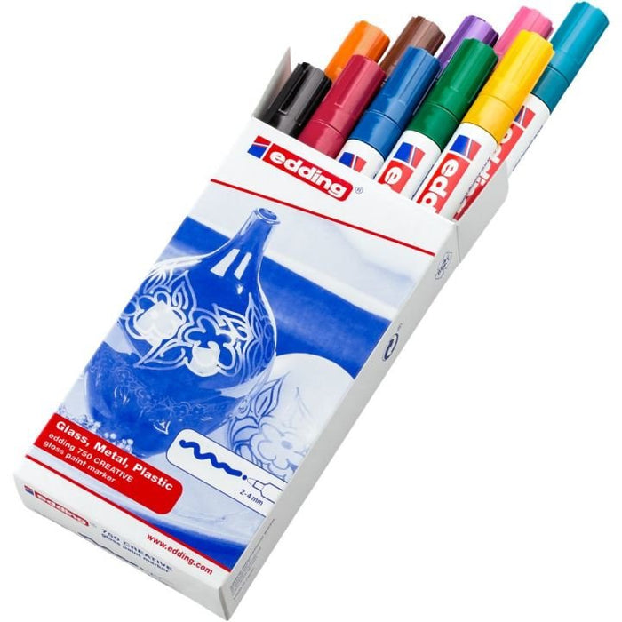Edding 750 - Negro - Marrón - Oro - Verde - Naranja - Rosa - Rojo - Plata - Violeta - Amarillo
