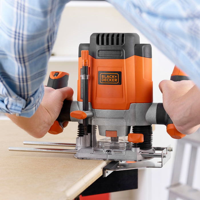 EAN 5035048658291 - Black & Decker KW1200EKA-QS fresadora y desbastadora Negro, Gris, Naranja imagen 6