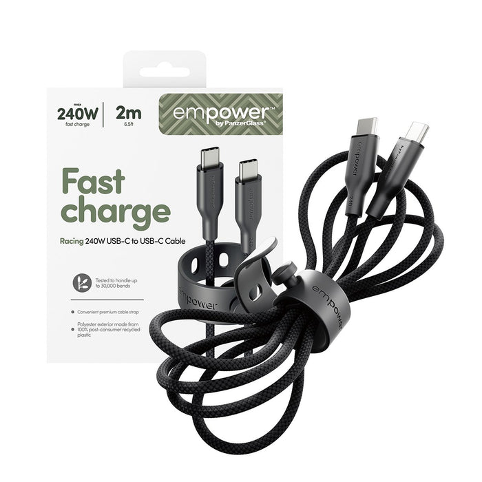 EAN 5715685027673 - PanzerGlass empower™ by ® Racing 240W USB-C to USB-C Cable | USB 2.0 | 2M | Space Black cable USB Negro imagen 5