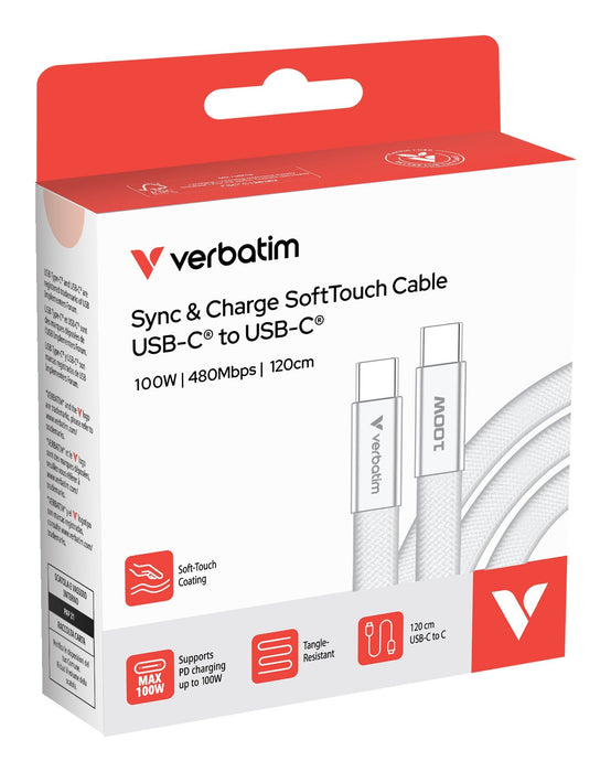 Verbatim Sync & Charge Usb-C To Usb-C 100w 120cm Blanco