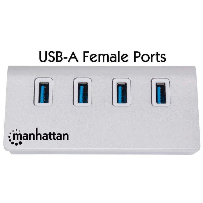 EAN 0766623163767 - Manhattan 163767 hub de interfaz USB 3.2 Gen 1 (3.1 Gen 1) Type-A 5000 Mbit/s Aluminio, Blanco imagen 3