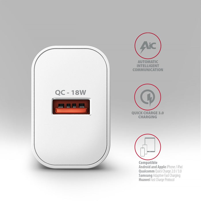 EAN 8595247908346 - Axagon ACU-QC18W cargador de dispositivo móvil Teléfono móvil, Smartphone, Reloj inteligente, Tableta, Un imagen 4
