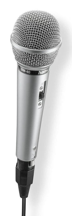 Hama Jam Star Microfono Dinamico - Cable 3m - 100hz - Jack 3.5mm - Cardioide - 600 Ohm - 170x52x52mm - Plata