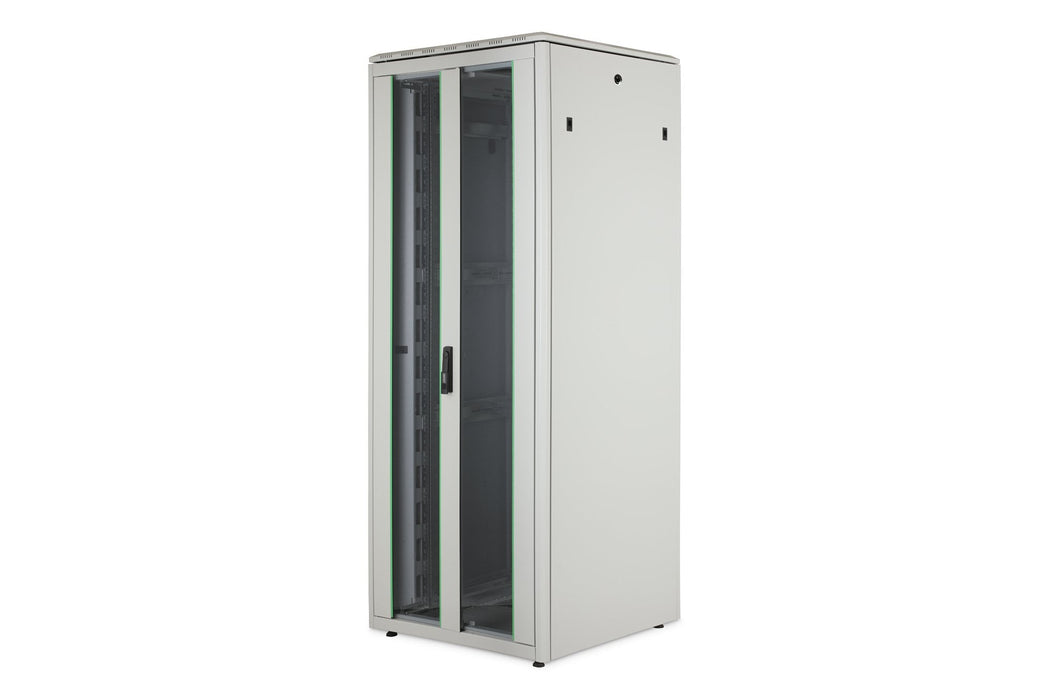 Armario De Red De 42ua Unique, 2053x800x800 Mm Puerta Frontal Acristalada Dos Hojas, Gris