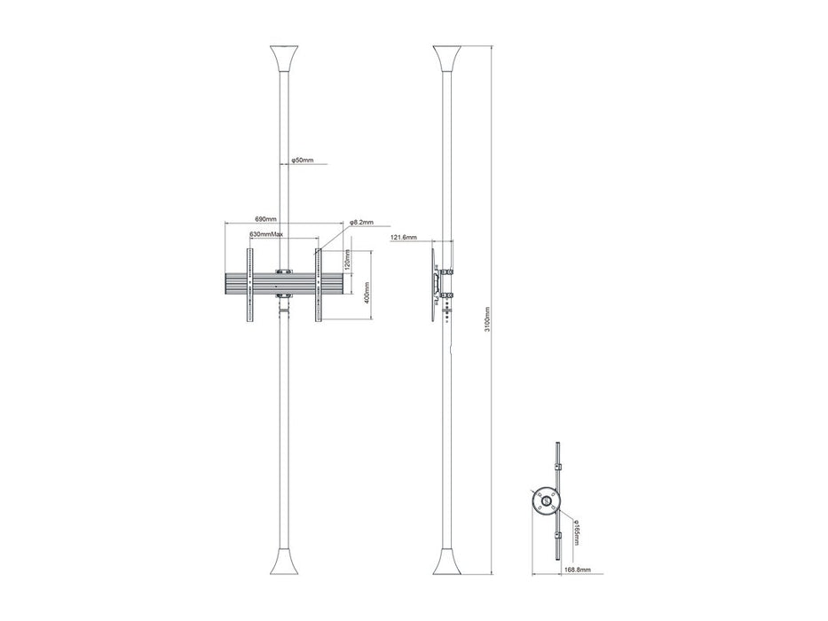 EAN 7350073733620 - Multibrackets 3620 soporte para pantalla de señalización 165,1 cm (65") Negro imagen 15