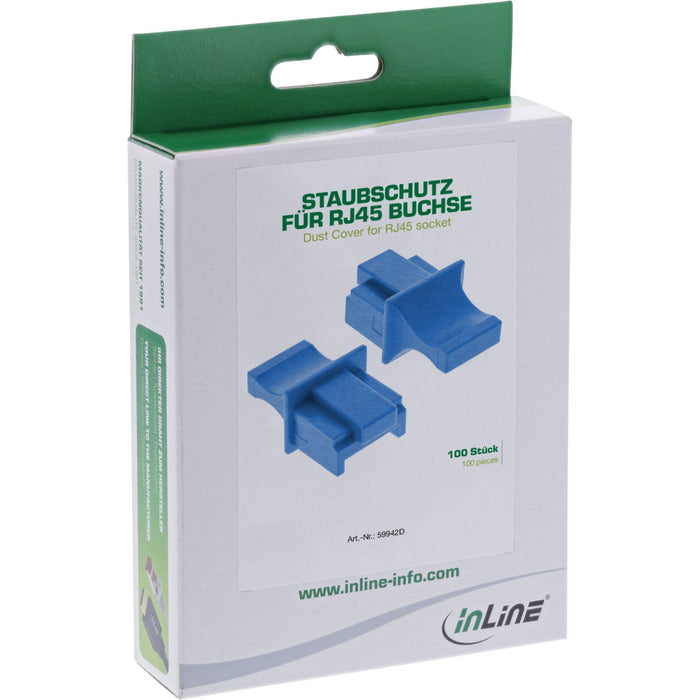 Inline Dust Cover Para Enchufe Rj45 Azul 100 Uds.