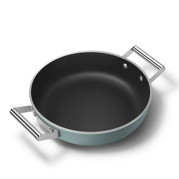 Smeg Dpf2812crm Pfanne, 28 Cm, Keramik, Edelstahlgriffe, Cremefarben Matt