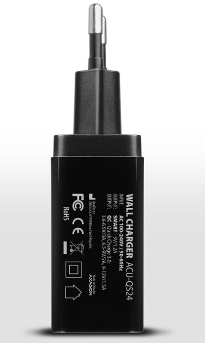 EAN 8595247905857 - Axagon ACU-QS24 cargador de dispositivo móvil Smartphone Negro Corriente alterna Carga rápida Interior imagen 2