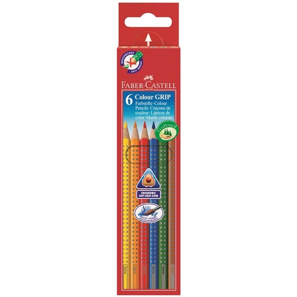 EAN 4005401124061 - Faber-Castell GRIP Azul, Marrón, Verde, Naranja, Rojo, Amarillo 6 pieza(s) imagen 1