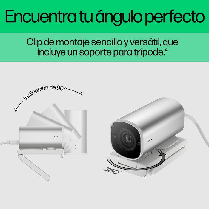 EAN 0196548527304 - HP 960 4K Streaming Webcam cámara web 8 MP 3840 x 2160 Pixeles USB Plata imagen 17