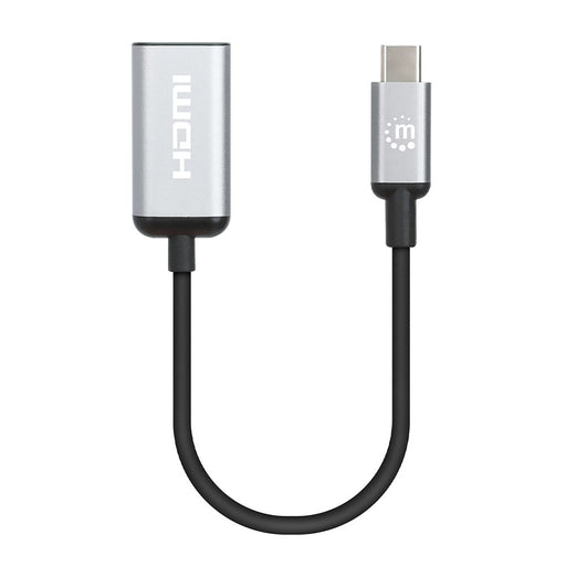 EAN 0766623153706 - Manhattan 153706 adaptador de cable de vídeo 0,15 m USB Tipo C HDMI tipo A (Estándar) Negro, Plata imagen 1